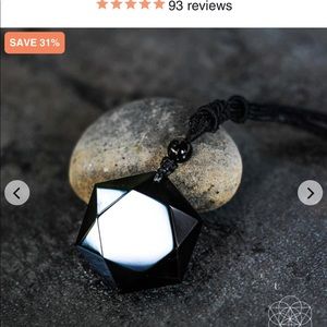 NIB black obsidian necklace